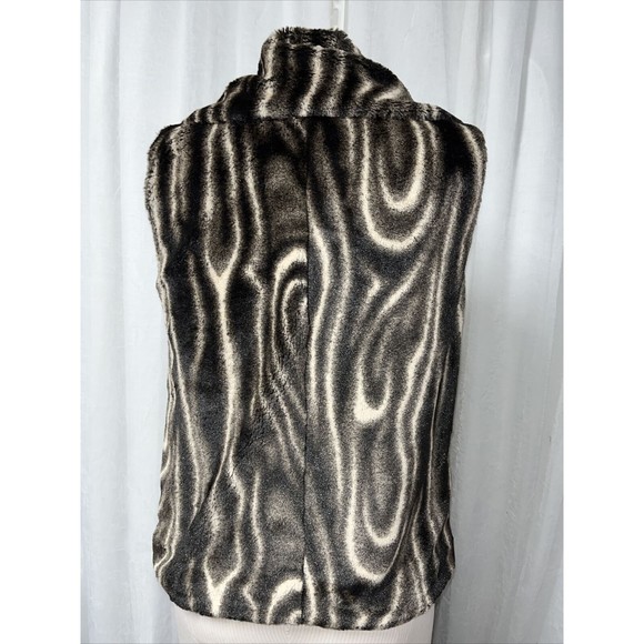 Abbie Mags Chocolate Brown Faux Fur Vest Size Med - Picture 6 of 7